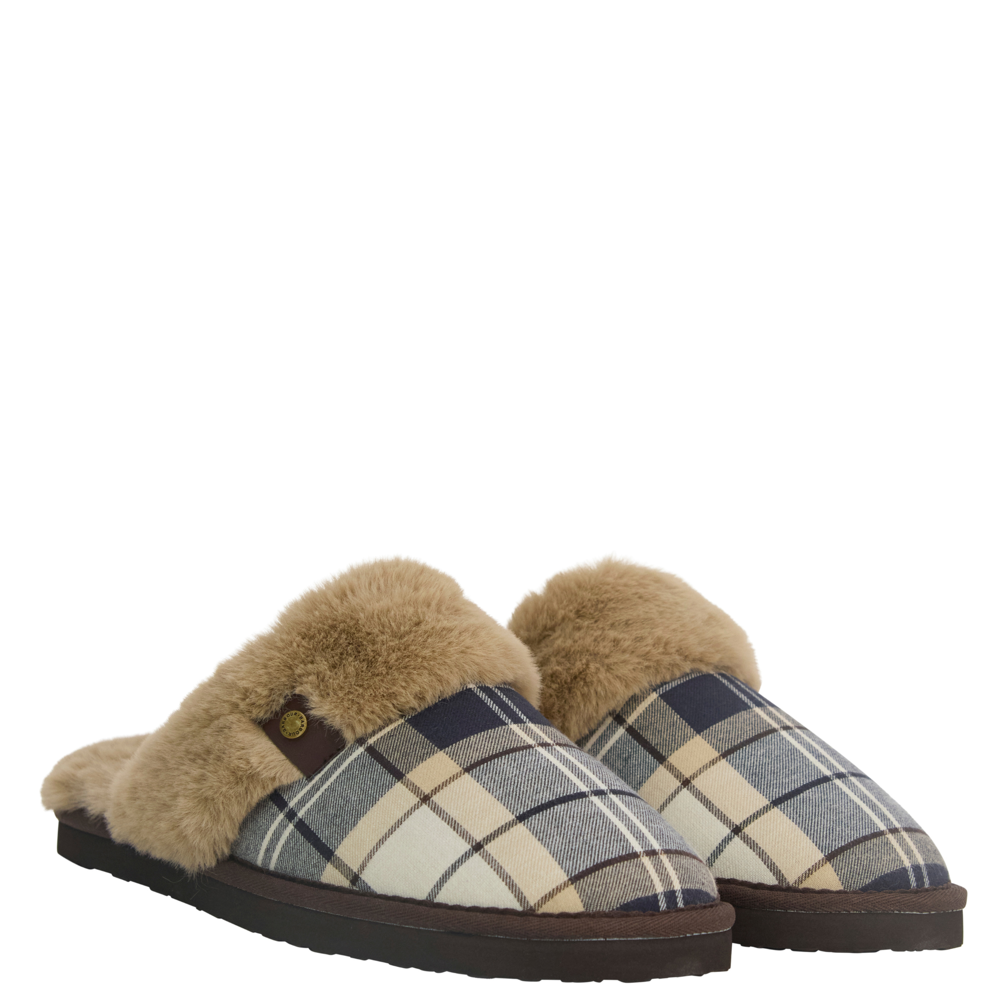 Womens Barbour Light Birchwood Tartan Claudia Slippers