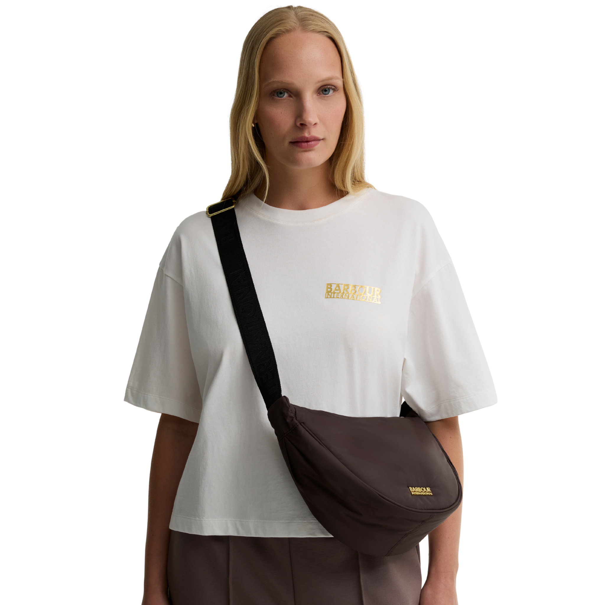 Womens Barbour International Truffle Monaco Sling Bag