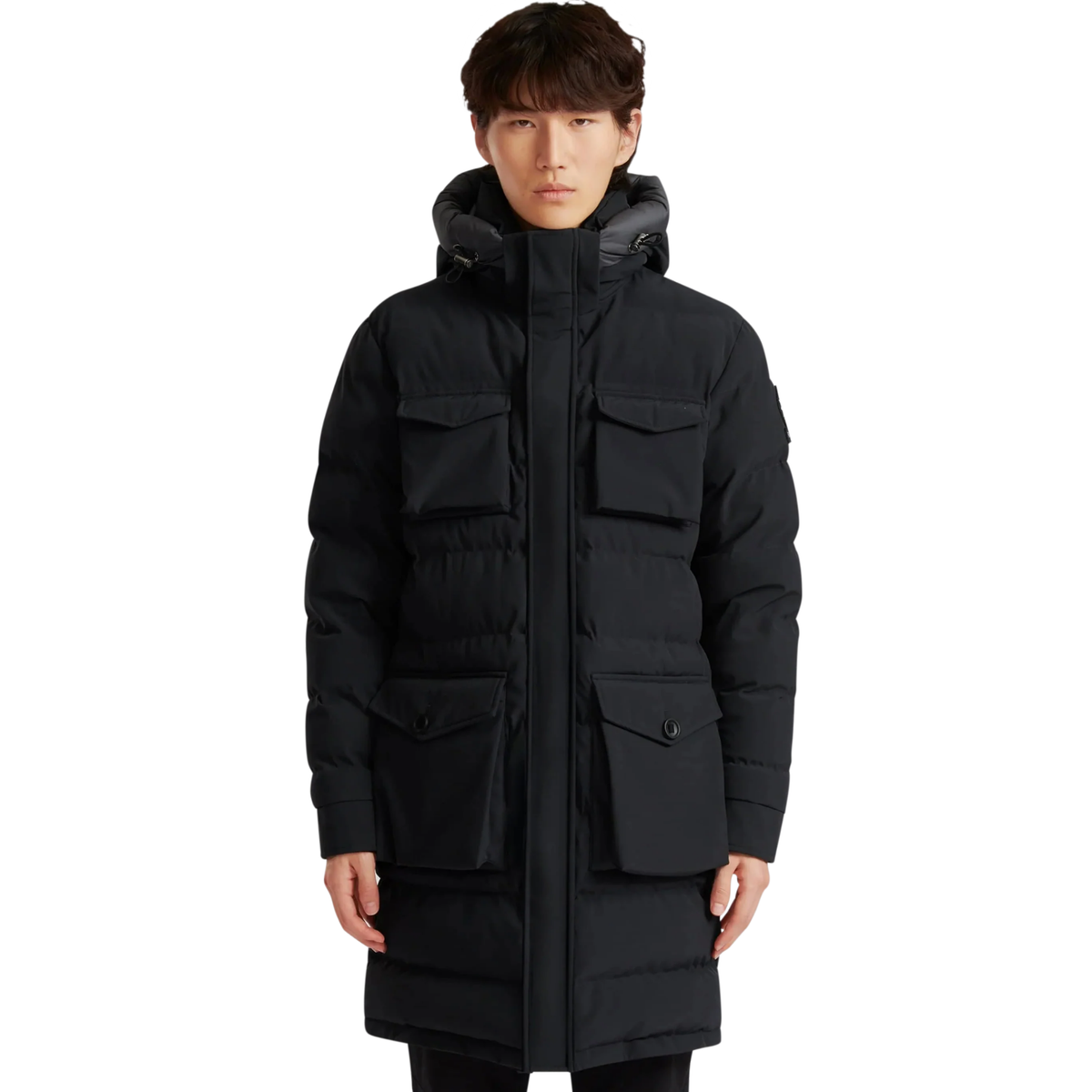 Mens Sandbanks Black Branksome Long Puffer Jacket