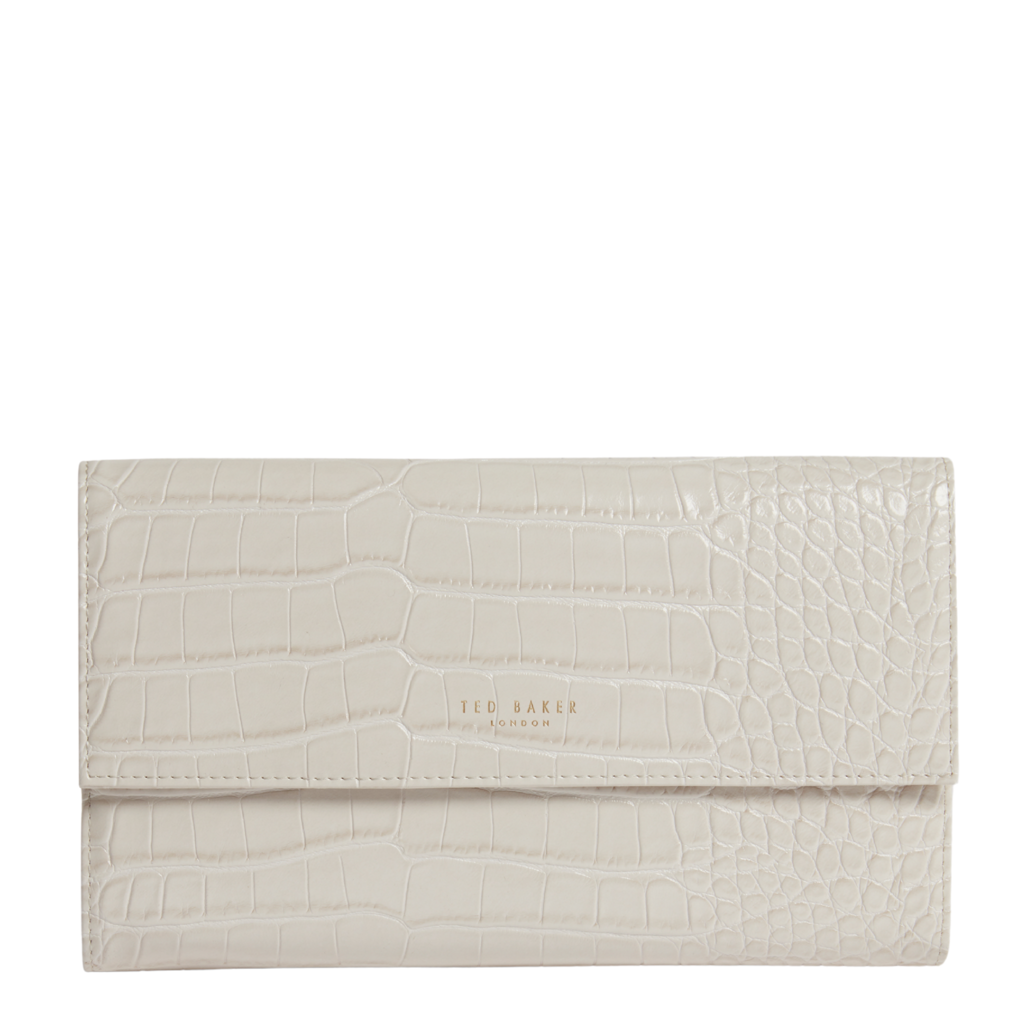 Womens Ted Baker Ivory Viviia Croc Effect Travel Wallet Clutch