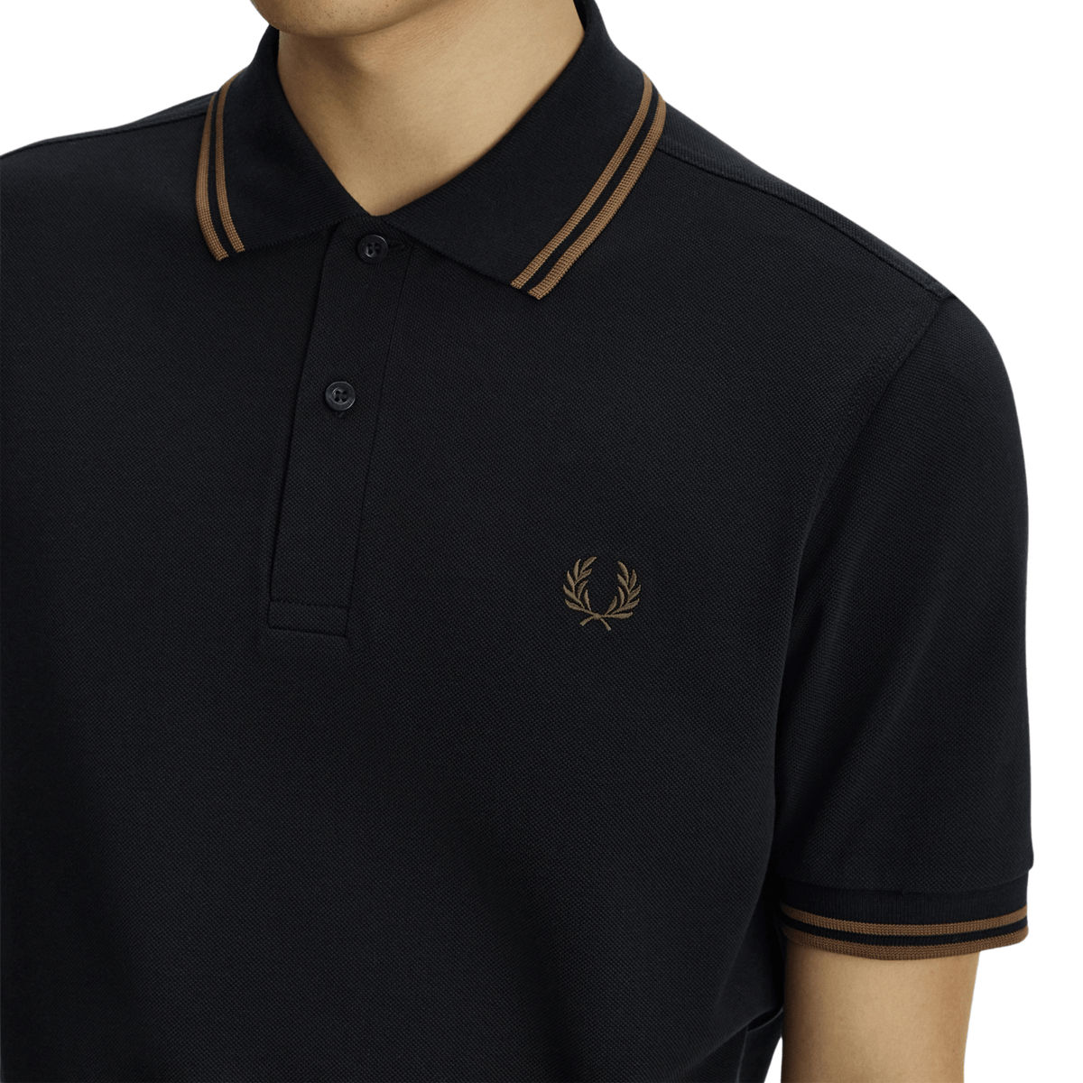 Mens Fred Perry Navy/Bronze Twin Tipped S/s Polo