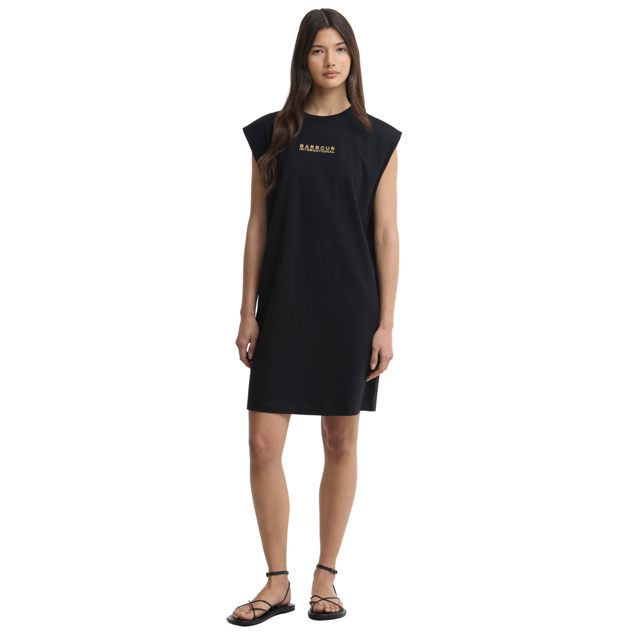 Womens Barbour International Black Niamh Mini Jersey Dress