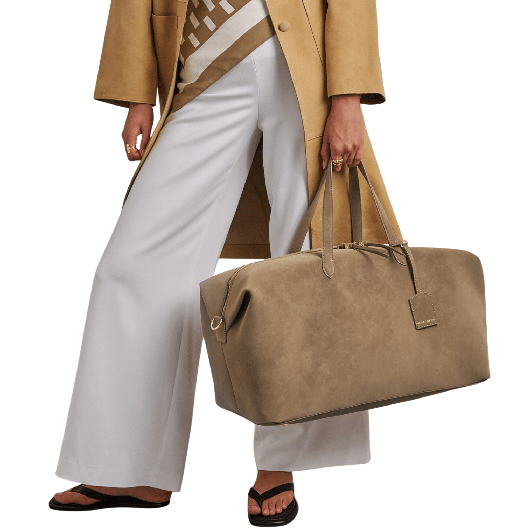 Womens Katie Loxton Taupe Soho Suedette Weekend Bag