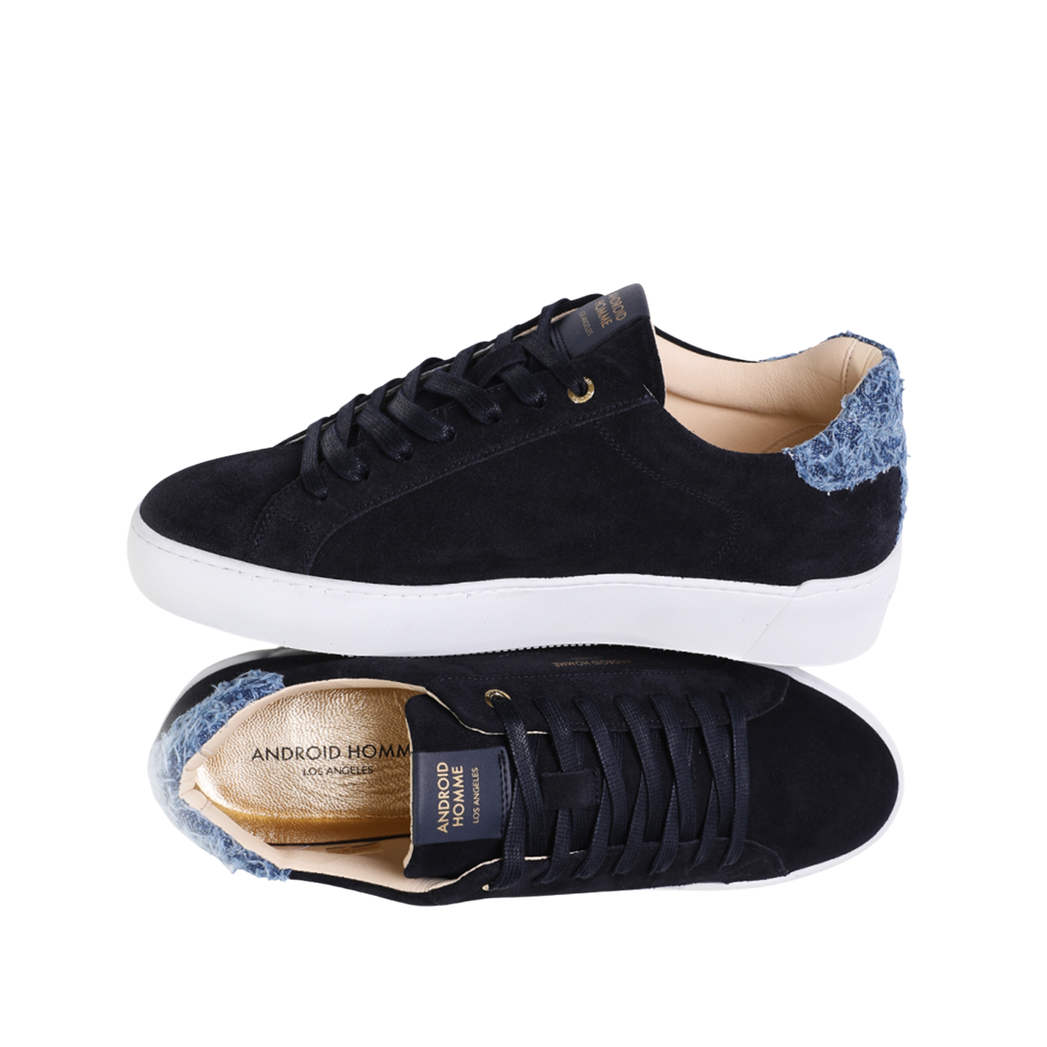 Mens Android Homme Navy/Blue Denim Zuma Suede Trainers