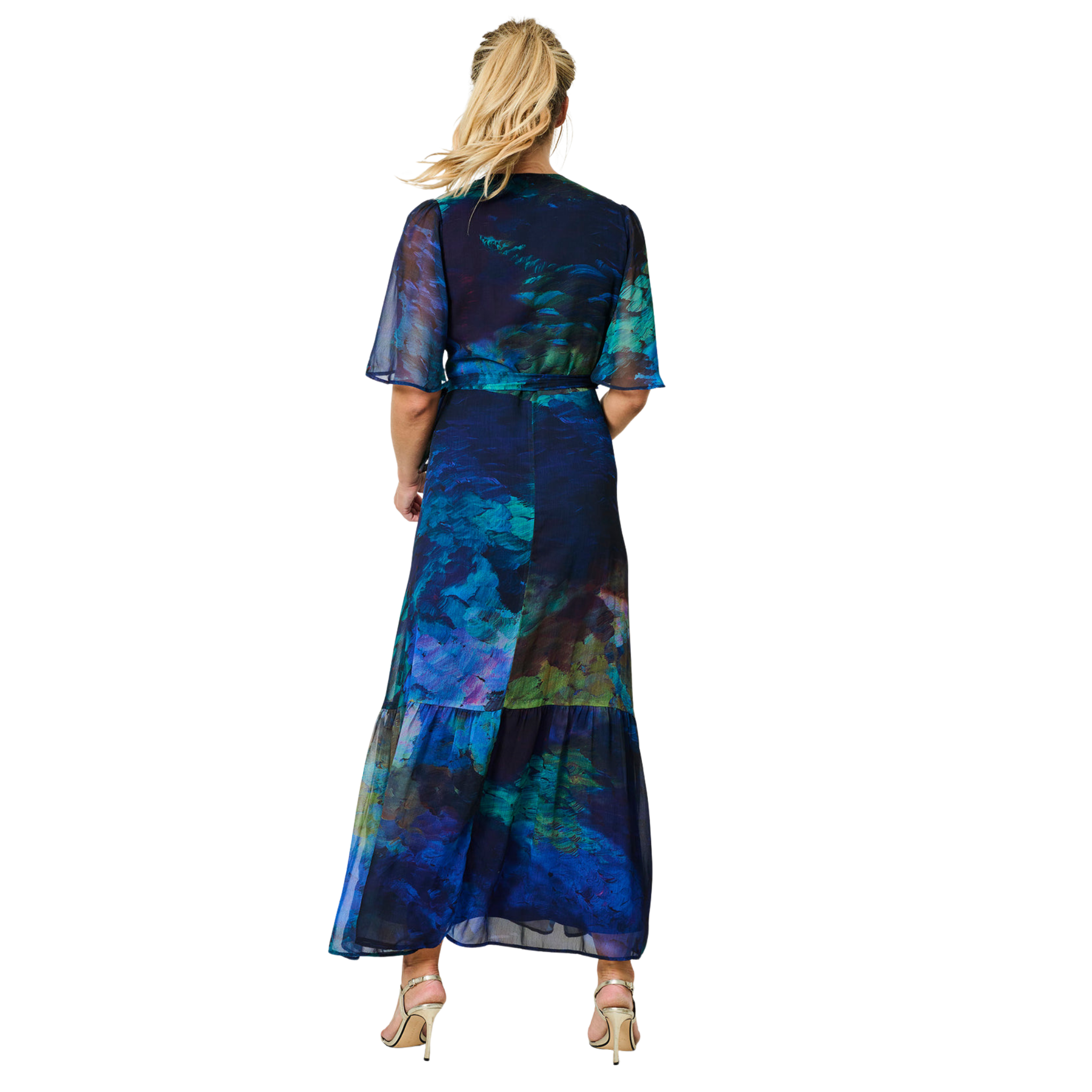 Womens Hope & Ivy Blue The Jacqueline Wrap Dress
