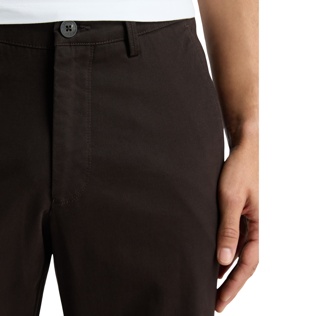 Mens Remus Uomo Dark Brown Rhyan Straight Fit Chinos