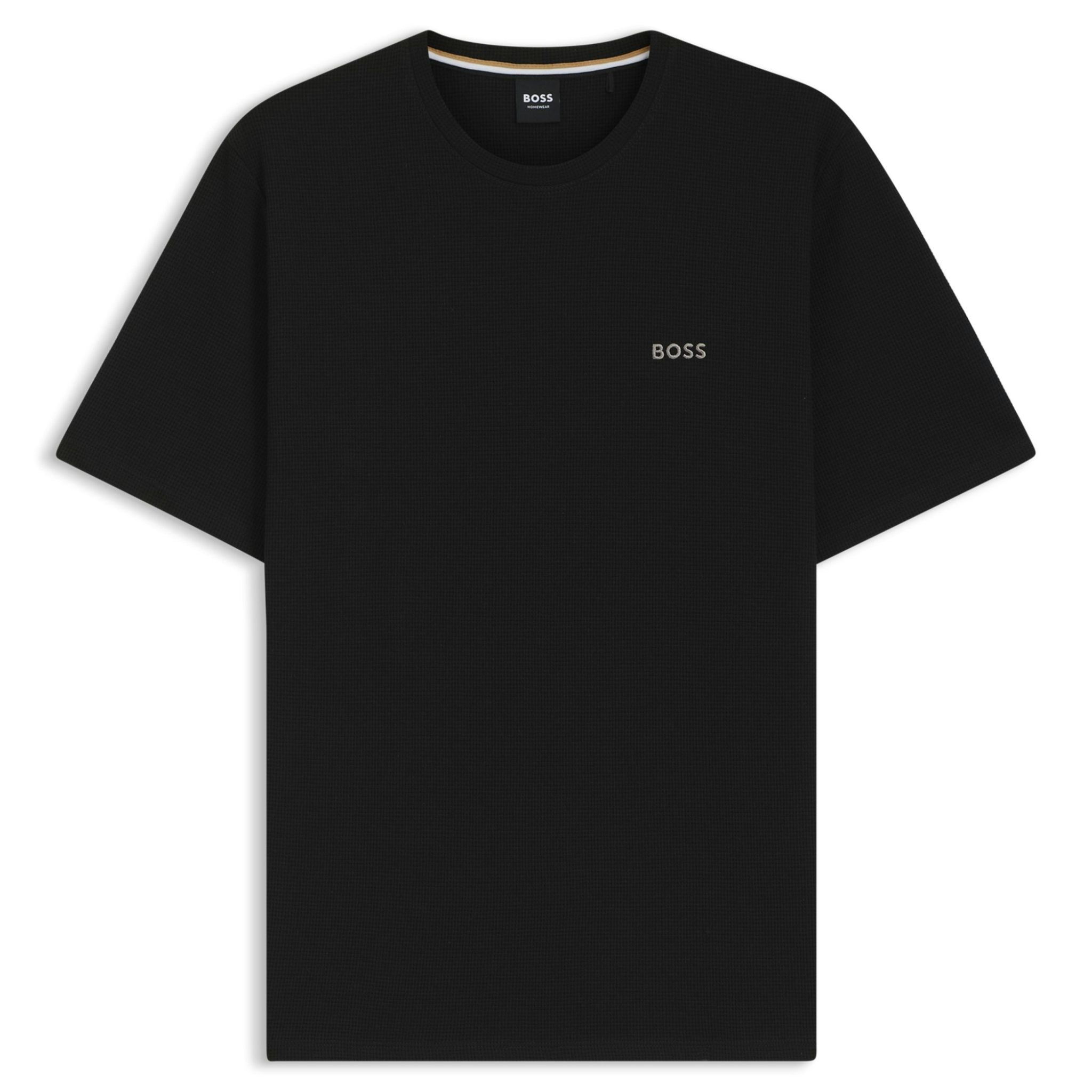 Mens BOSS Black Waffle Lounge S/s T Shirt