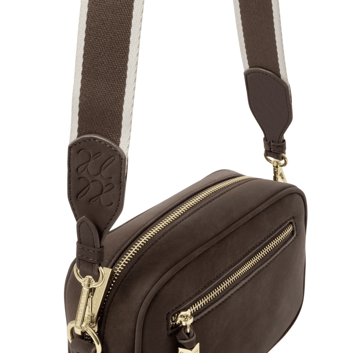Womens Katie Loxton Chocolate Lottie Suedette Crossbody Bag