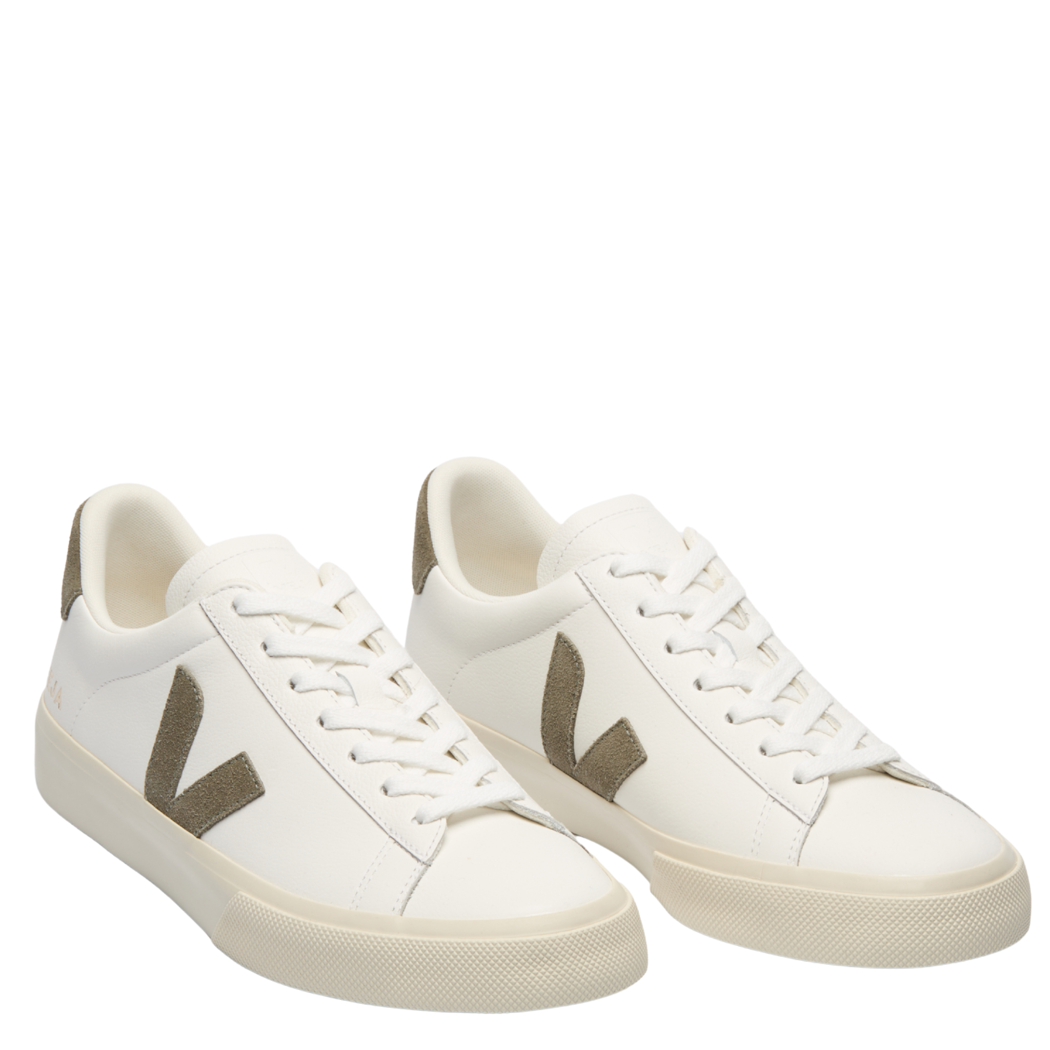 Mens VEJA Extra White/Kaki Campo Trainers