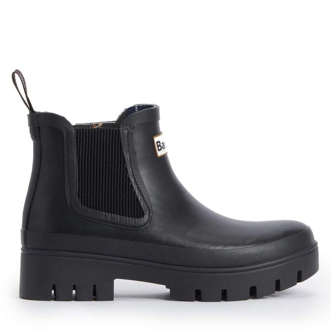 Womens Barbour Black Halton Chelsea Welly