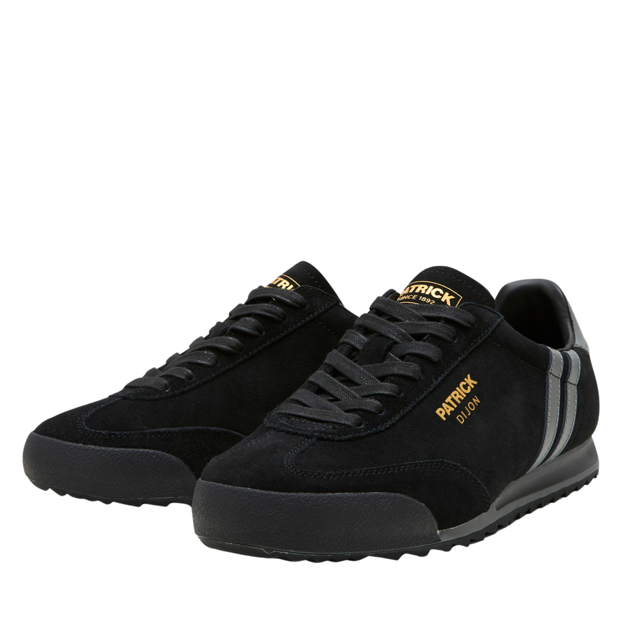 Mens Patrick Black/Charcoal Dijon Trainers