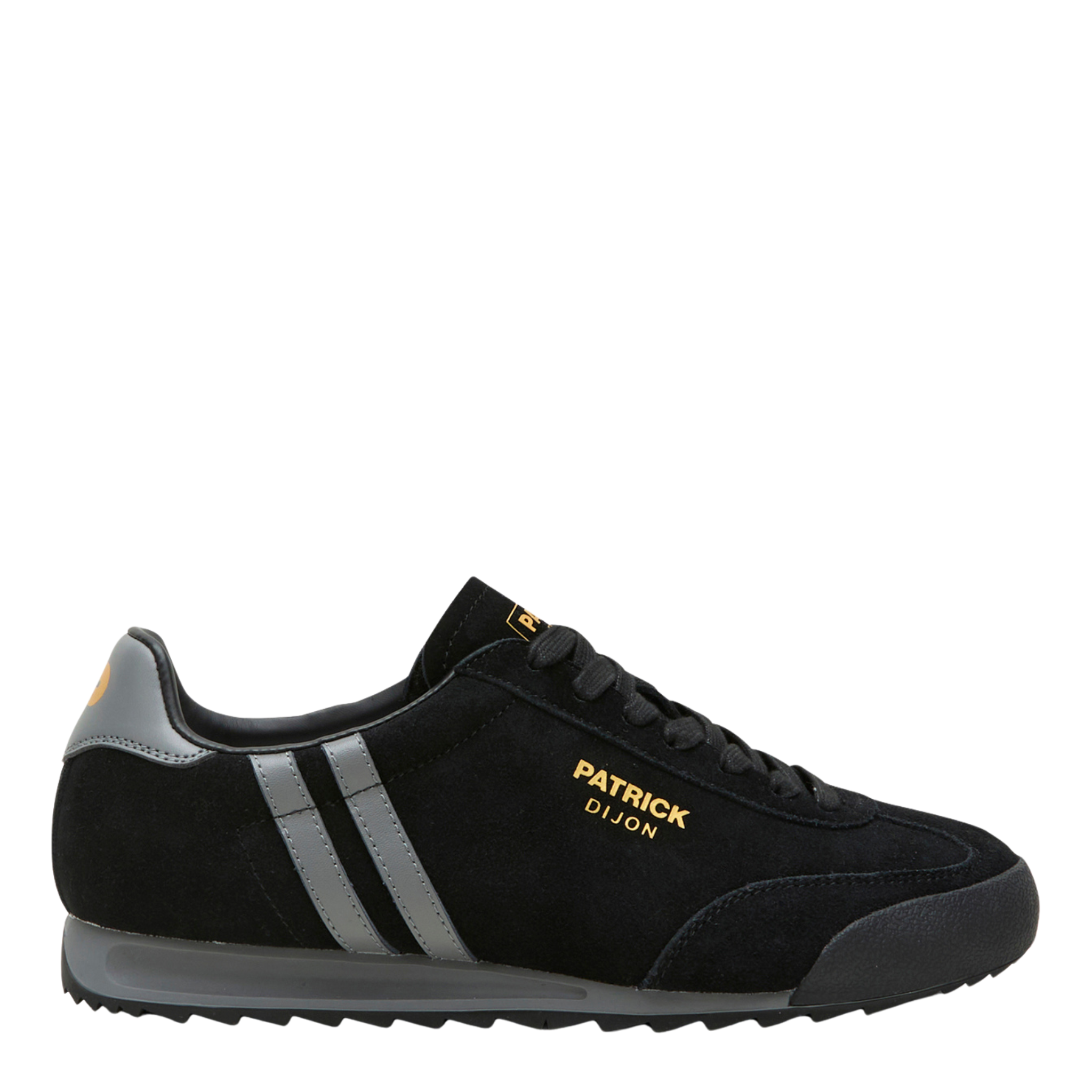 Mens Patrick Black/Charcoal Dijon Trainers