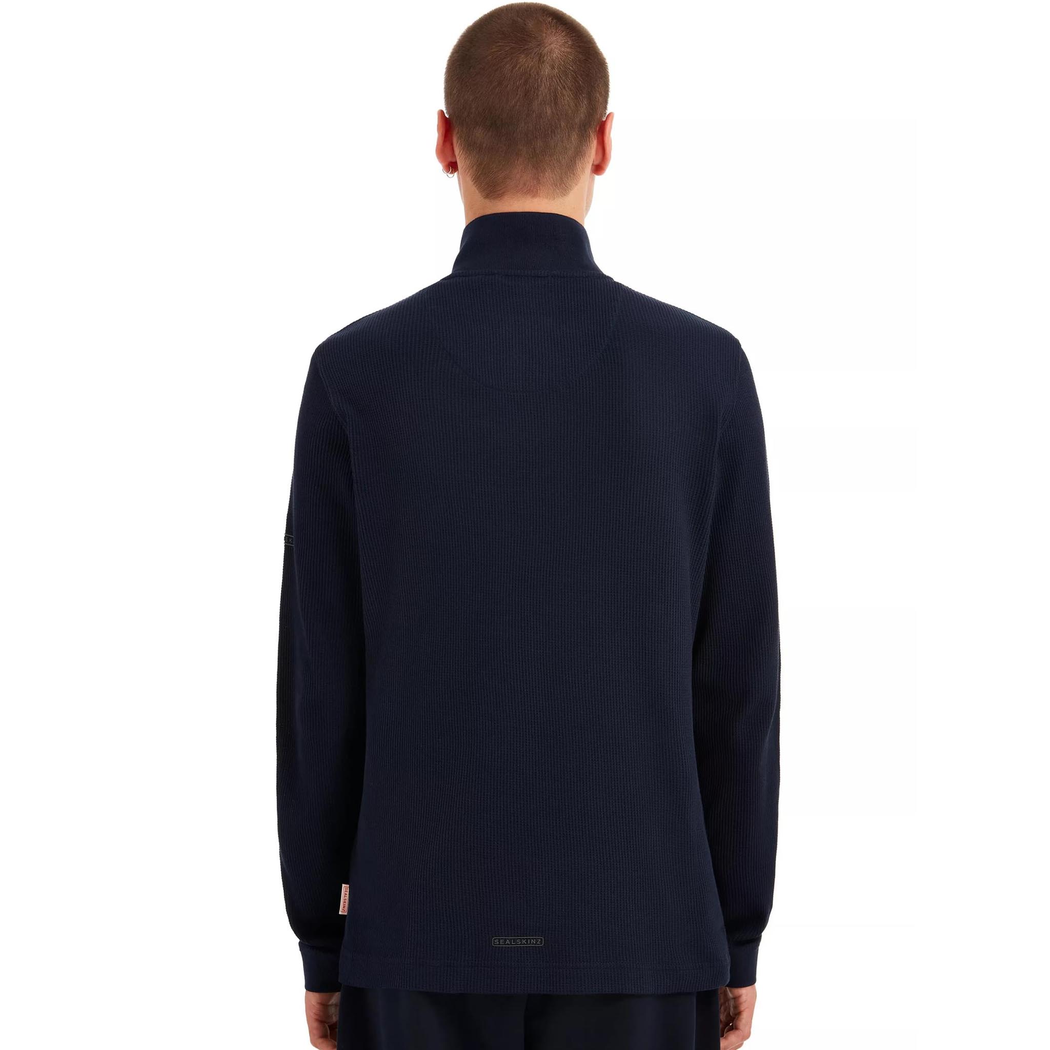 Mens Sealskinz Navy Waffle Forncett 1/4 Zip Sweat