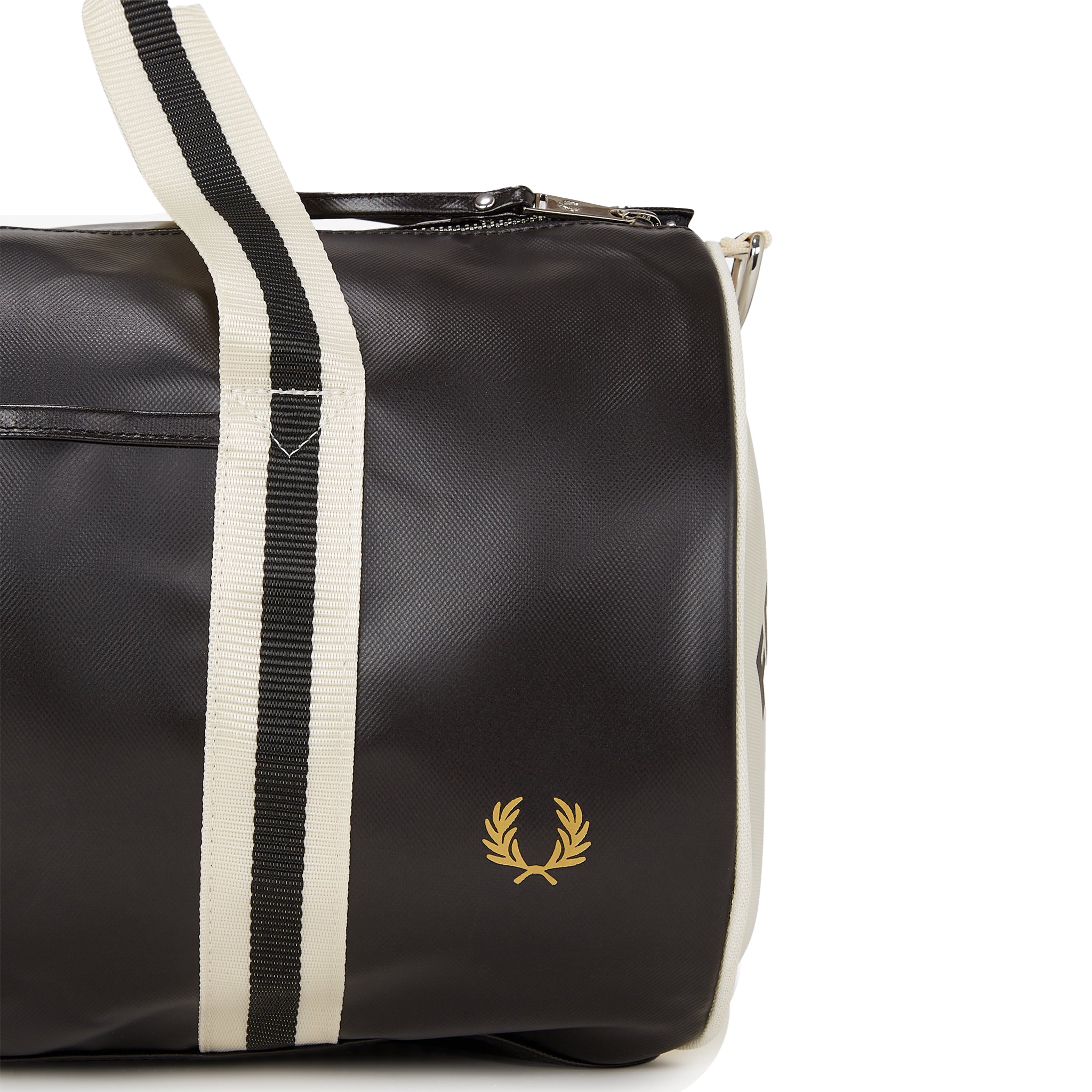 Mens Fred Perry Black/Ecru Barrel Bag