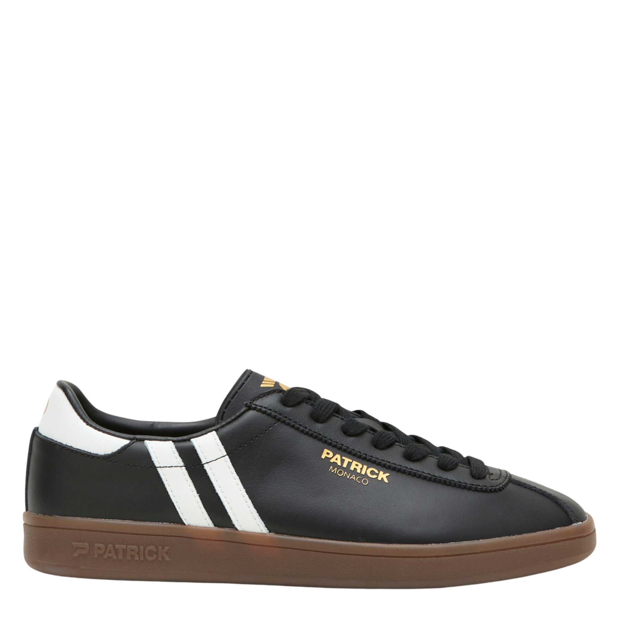 Mens Patrick Black/White/Gum Monaco Trainers