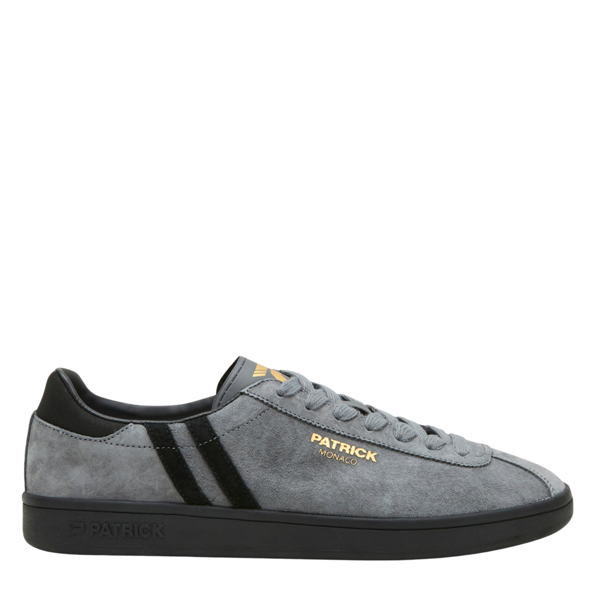 Mens Patrick Charcoal/Black Monaco Trainers
