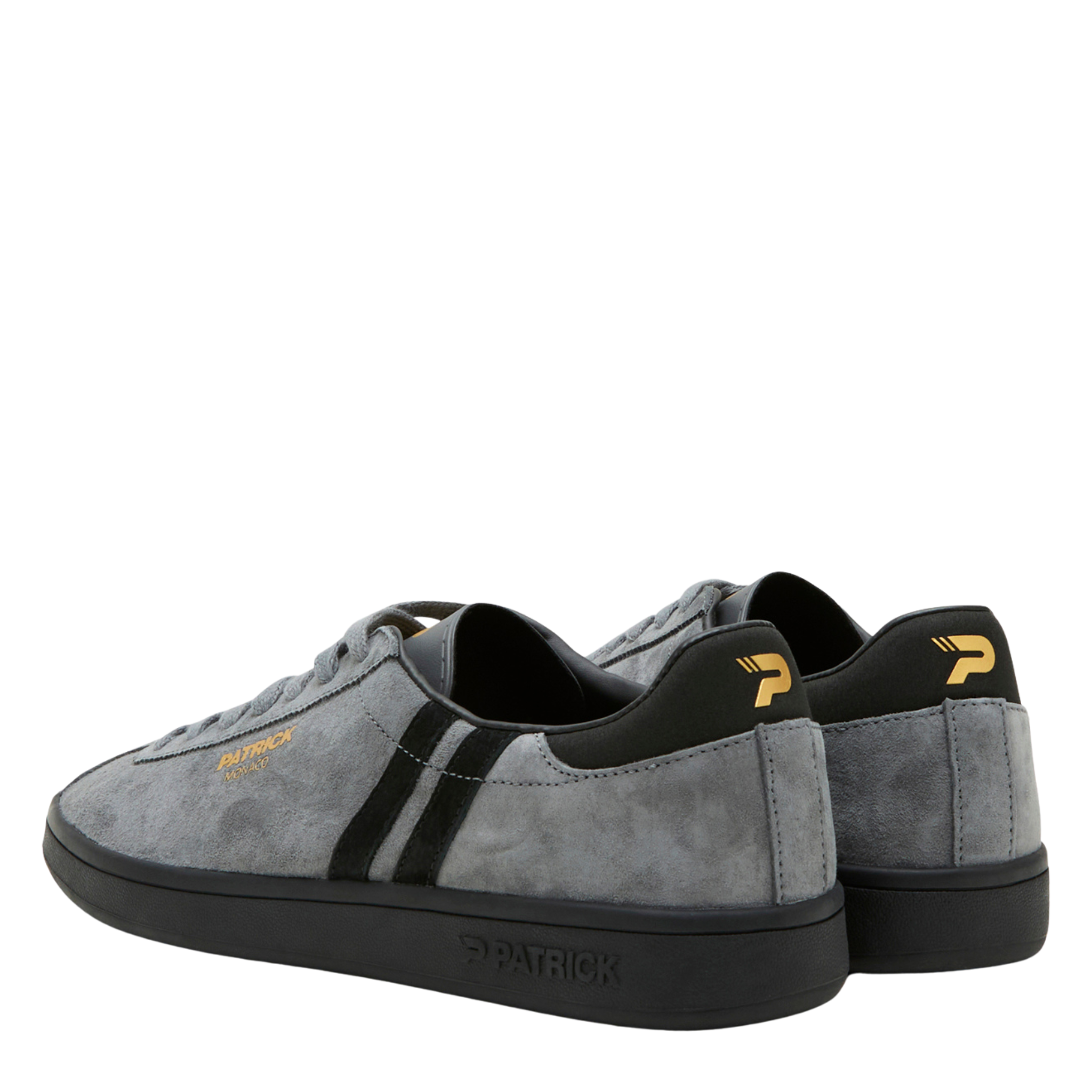 Mens Patrick Charcoal/Black Monaco Trainers