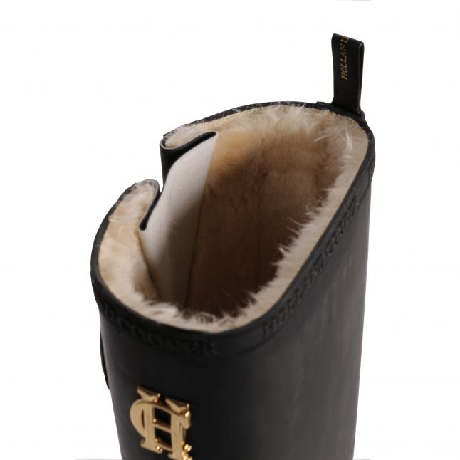 Womens Holland Cooper Black Sherpa Lined Regency Wellies