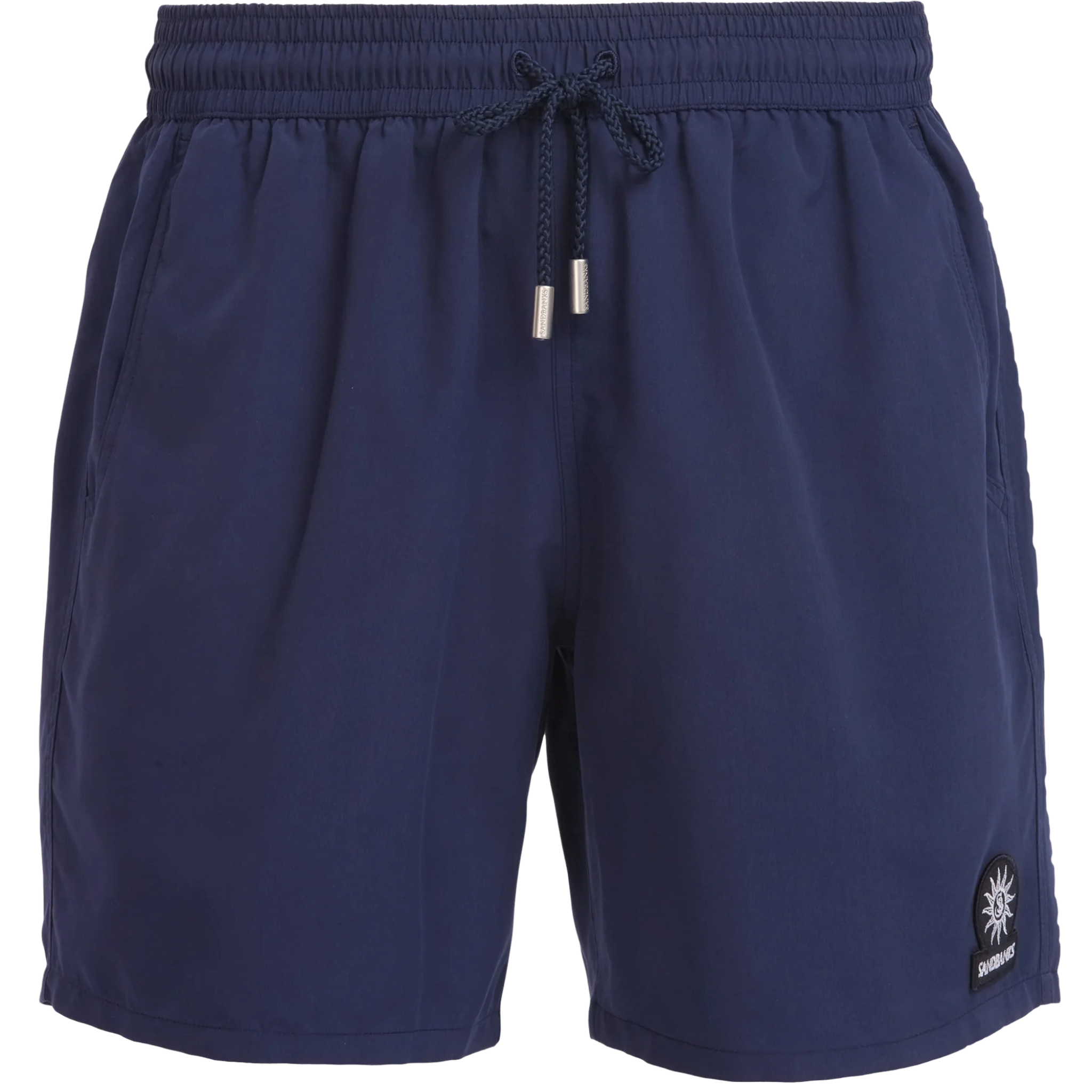 Mens Sandbanks Navy Badge Logo Recycled Swim Shorts
