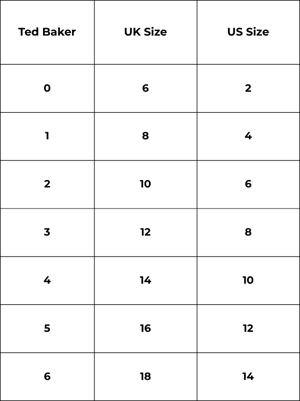 Size Chart Size Ted Baker Dress Black Foil Print Long Sleeve Mesh