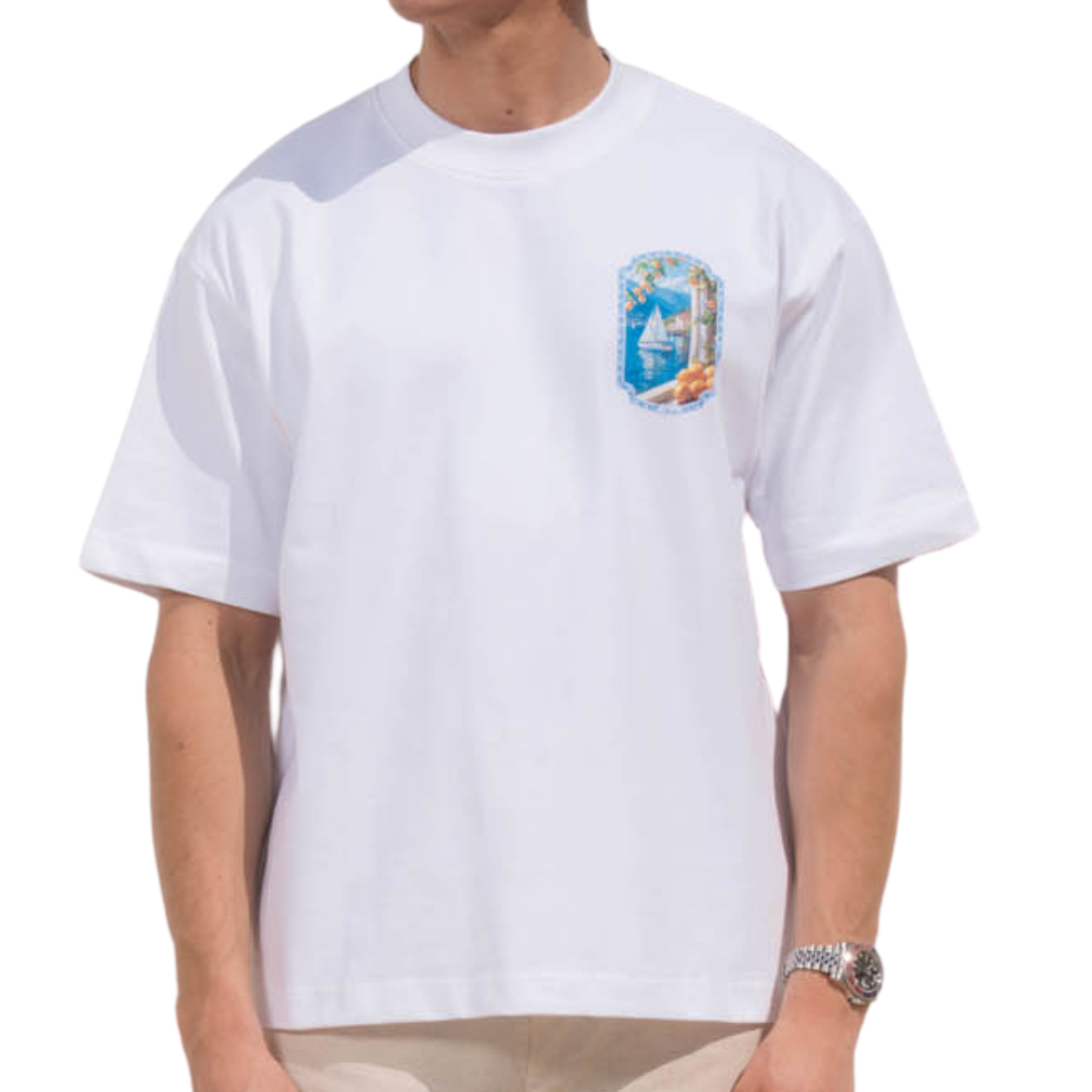 Mens Belier White Coast View Graphic S/s T Shirt