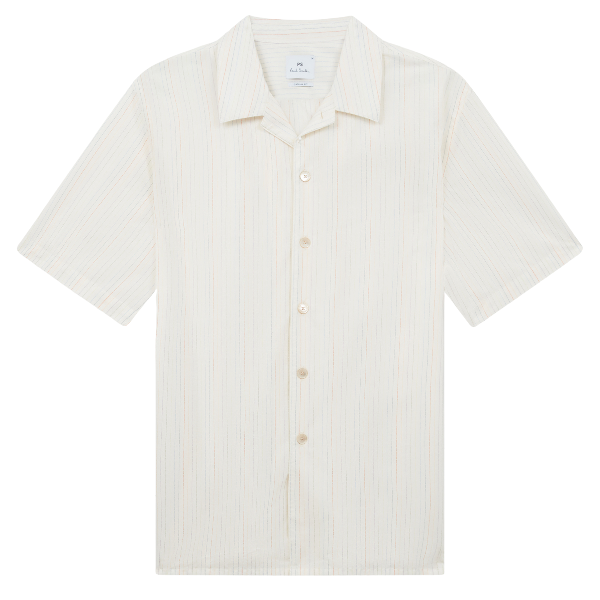 Mens Paul Smith Off White Stripe Casual Fit S/s Shirt