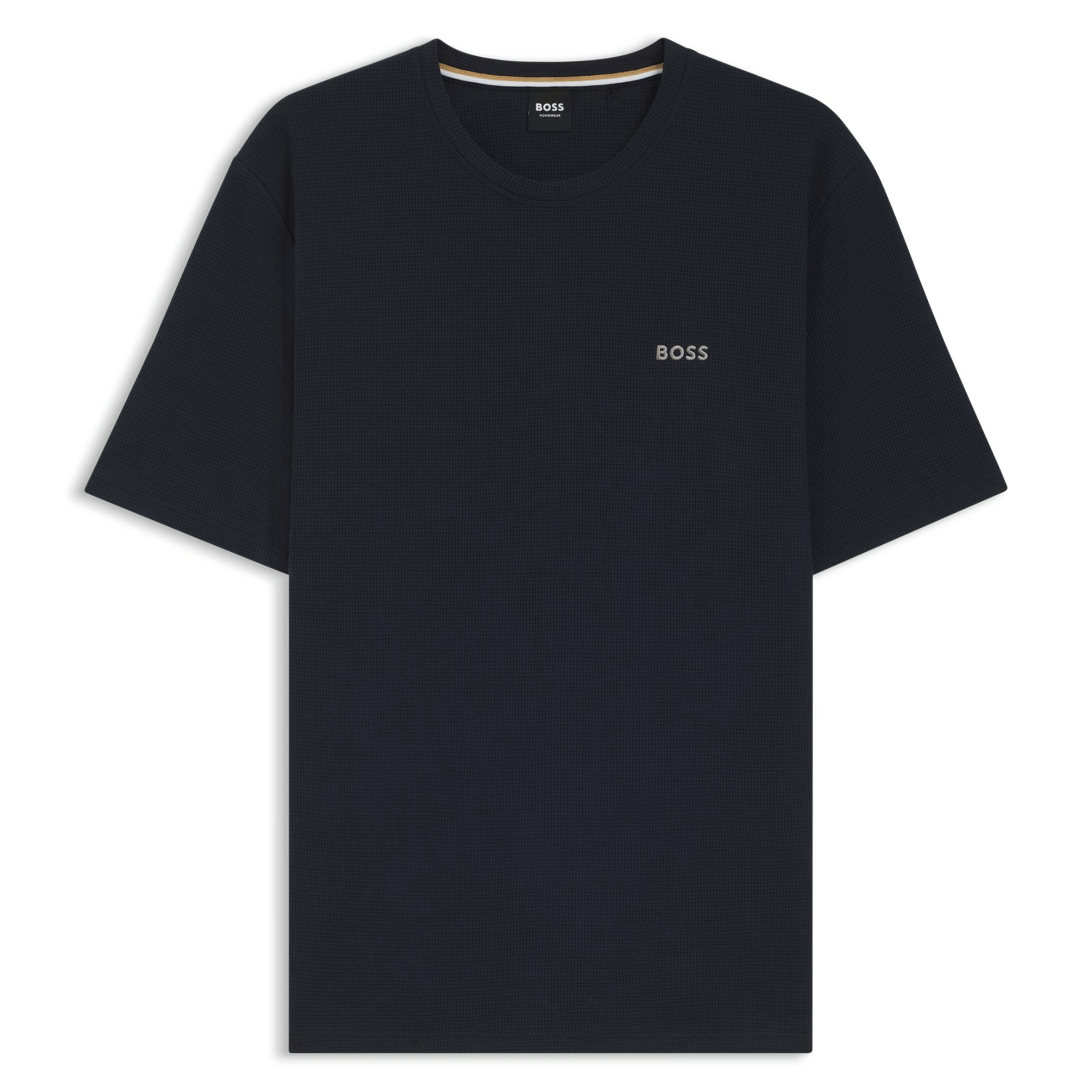 Mens BOSS Dark Blue Waffle Lounge S/s T Shirt