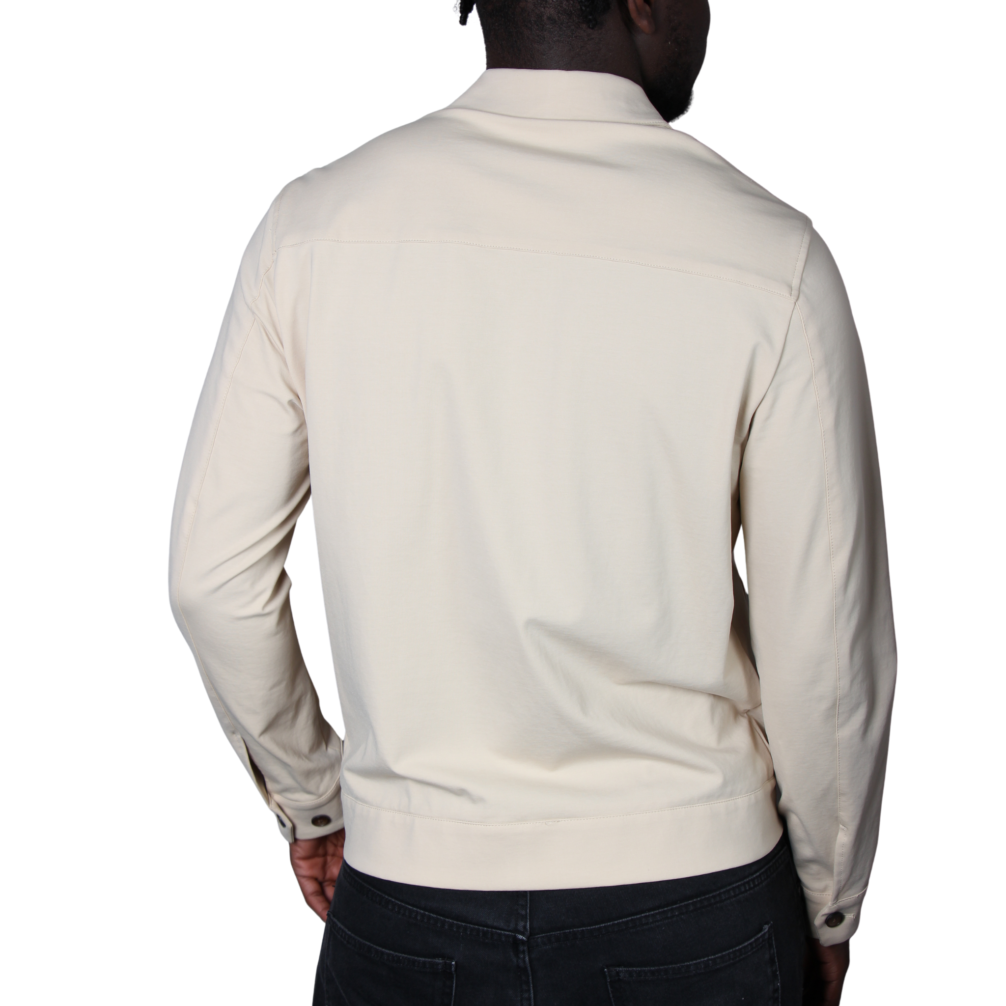 Mens SEINSE Beige Soft Button Overshirt