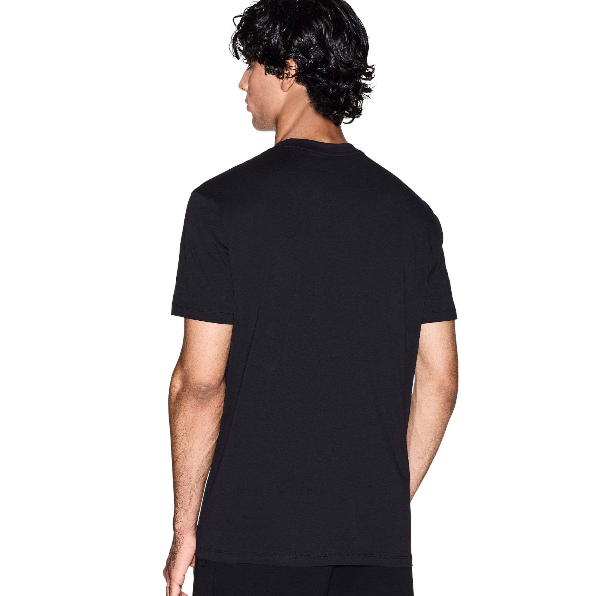 Mens Armani Exchange Black/Diagonal Gold S/s T Shirt