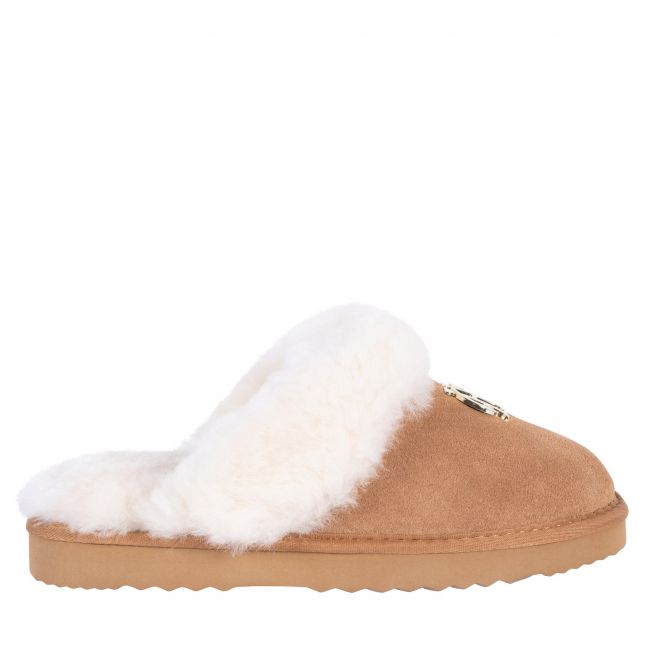 Womens Holland Cooper Tan Shearling Slippers