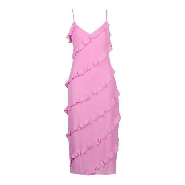 Pretty Lavish Dress Womens Posie Pink Nadine Ruffle Midaxi