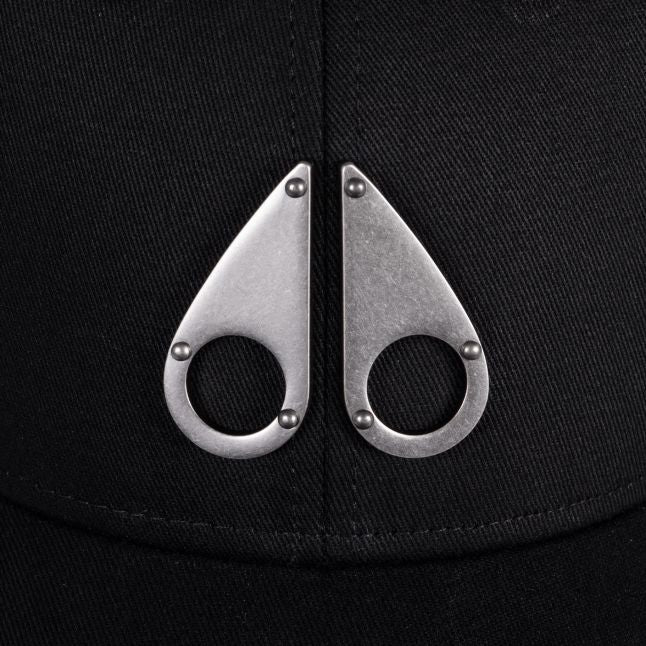 Mens Moose Knuckles Black/Nickel Logo Icon Cap
