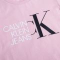 Girls Sand Rose Hybrid Logo Slim Fit S/s T Shirt 86415 by Calvin Klein from Hurleys