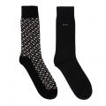 BOSS Socks Mens Black 2 Pack RS Monogram CC Socks