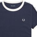 Fred Perry T Shirt Boys Carbon Blue Taped Ringer S/s T