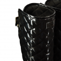 Hunter Boot Womens Black Refined Gloss Quilted Tall Wellington