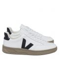 Veja Trainers Mens Extra White/Black/Dune Mens V-12 Leather Trainers 