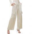 French Connection Trousers Womens Silver Lining Chloetta Cargo Satin Trousers
