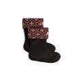 Womens Black Recycled Fairisle Short Boot Sock 115134 by Hunter from Hurleys