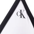 Womens	Classic White Mono Graphic Triangle Bikini Top 137695 by Calvin Klein from Hurleys