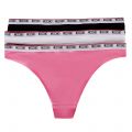 Moschino Briefs Womens Pink/White/Black Logo 3 Pack Briefs