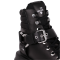 Love Moschino Boots Womens Black Heart Lace Up Leather Boots
