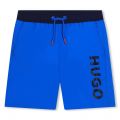 HUGO Swim Shorts Boys Electric Blue Branded Swim Shorts