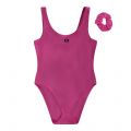 Womens Bold Pink Monogram Texture Swimsuit 136138 by Calvin Klein from Hurleys