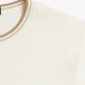Mens Ecru/ Oat Twin Tipped S/s T Shirt 137487 by Fred Perry from Hurleys