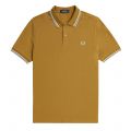 Mens Dark Caramel/Snow White/Silver Blue Twin Tipped S/s Polo 137472 by Fred Perry from Hurleys