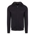 BOSS Sweat Jacket Mens Black Texture Hooded Zip Sweat