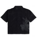 Fred Perry Knit Shirt Womens Black Amy Winehouse Embellished Open Knit Shirt