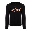 Paul And Shark Jumper Mens Black Shark Print Sweatshirt