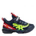 Boys Navy/Red T-Rex Lights Trainers 137815 by Bull Boys from Hurleys